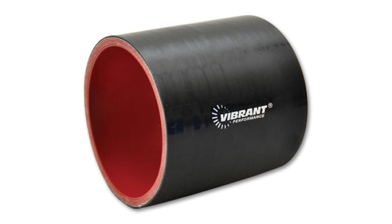 Vibrant 4 Ply Reinforced Silicone Straight Hose Coupling - 4in I.D. x 3in long (BLACK)