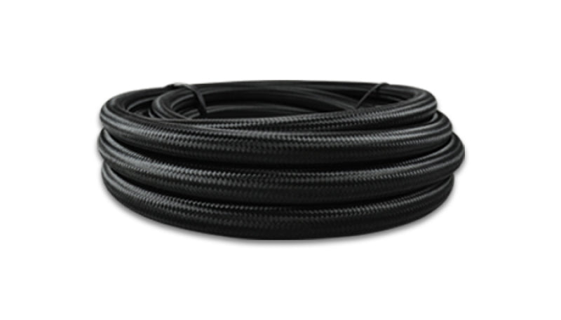 Vibrant -10 AN Black Nylon Braided Flex Hose w/ PTFE liner (20FT long)