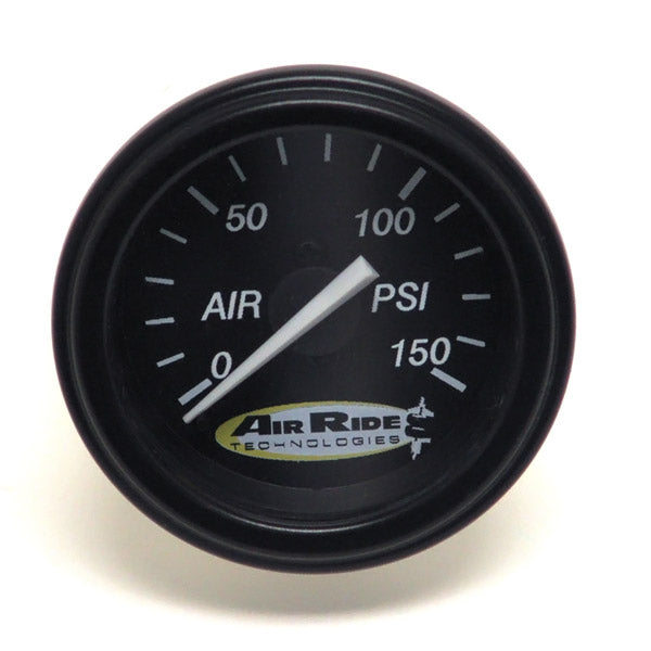 Air Pressure Gauge  Single Needle  Black Face - 150psi. Includes Fittings.