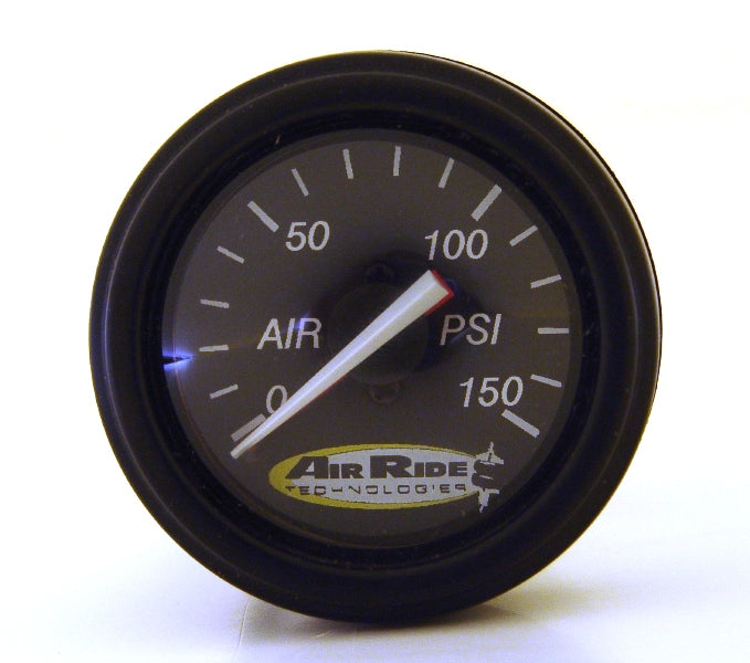 Air Pressure Gauge  Dual Needle  Black Face - 150psi.